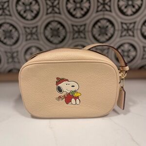 Coach x peanuts mini Jamie camera bag with snoopy crossbody Pebble leather